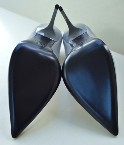 1969 Made in Italy. Gray leather stiletto pumps, red insole, Anouk 14 US, 45 EU - Picture 17 of 18