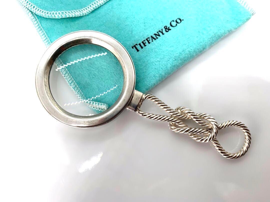 TIFFANY Silver 925 Loupe Magnifying Glass Twist Rope Vintage 4.72