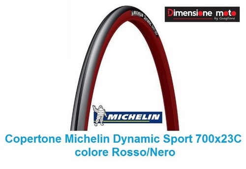 Copertone MICHELIN DYNAMIC Sport Rosso/Nero 700x23C per Bici 28\