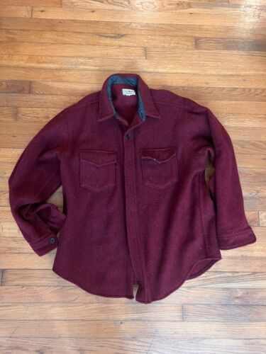 Vintage LL Bean Northwoods Shirt Red Striped Heav… - image 1