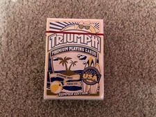 Triumph Premium Summer Blue Edition Standard Index Playing Cards Poker Size 