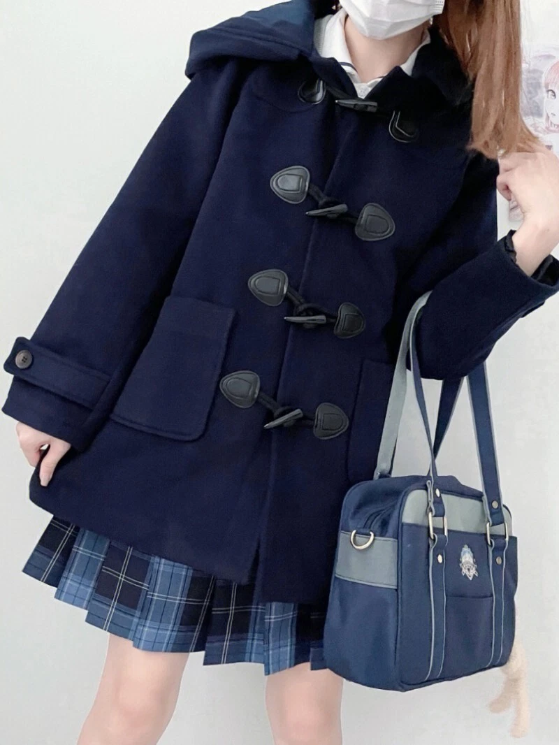 Japanese Winter Sweet Kawaii Japanese Wool long Overcoat women jk Coat
