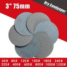 3" 75mm Dry Sanding Discs Hook and Loop Sandpaper Sanding Pad 60-1200 Grit