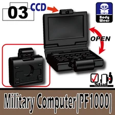 Military Computer Tactical Laptop compatible with toy brick minifigures