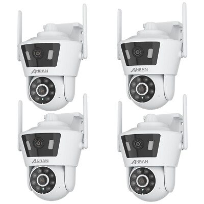 ANRAN Dual Lens Security Cameras Wireless PTZ 360° Outdoor WiFi Camera  Audio 4MP