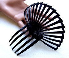 Black celluloid hair comb art deco style - NO US IMPORT FEES