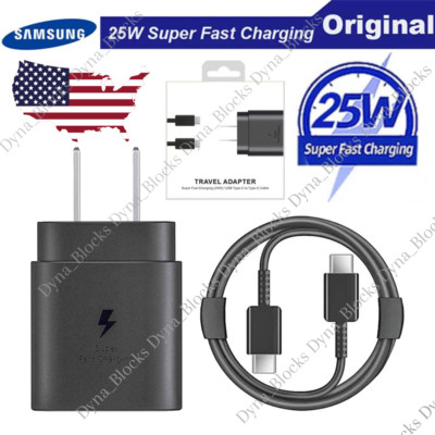 25W Type C USB-C Cable Super Fast Wall PD Charger For Samsung Galaxy S20 S21 S22
