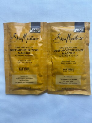 Lot of 2 SheaMoisture Raw Shea Butter Deep Moisturizing Masque 2 oz Each
