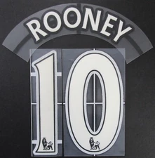 2007 - 2013 OFFICIAL SPORTING ID LEXTRA ROONEY 10 JUNIOR SIZE  WHITE NAMESET