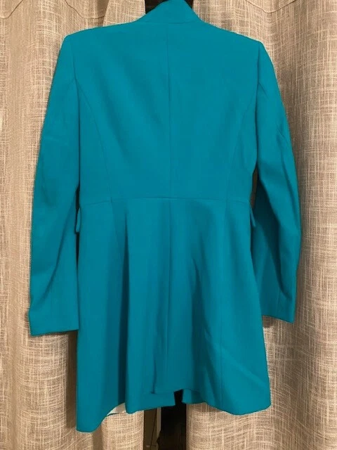 Blazer largo de mujer ZARA cuello azul talla PEQUEÑO Foto 2 de 2