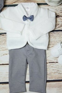baby boy white christening cardigan