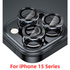 For iPhone 15 Pro Max Plus individual Tempered Glass Metal Camera Lens Protector