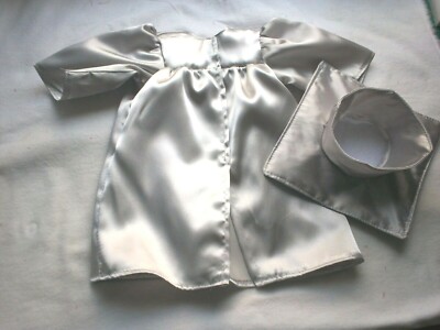 Fits American Girl 18'' Doll Clothes - Silver Satin Graduation Gown and Cap