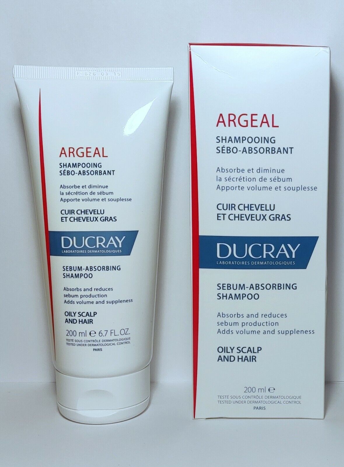 Ducray Argeal Sebum Absorbing Shampoo 200 ml - Oily Hair & Scalp - Reduces  Sebum 3282770110111 | eBay