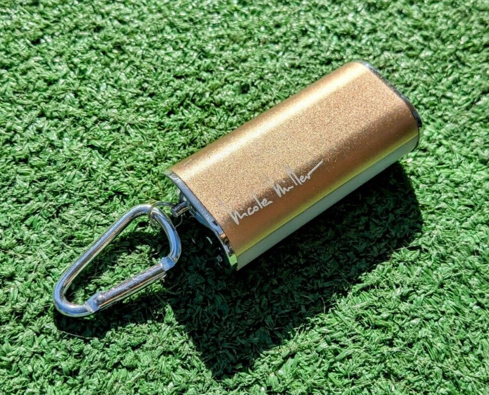 Nicole Miller Gold Lipstick/Lighter Portable Shaped USB Charging Power Bank EUC