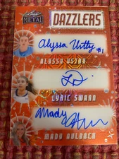 Ustby Swann Aulbach 2024 Leaf Metal Dazzlers Orange Autograph Card 2/2