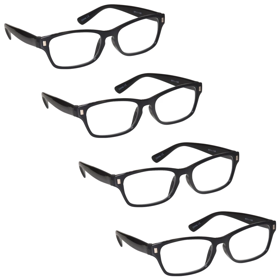 Mens Womens Reading Glasses 4 Packs UV Reader RRRR77