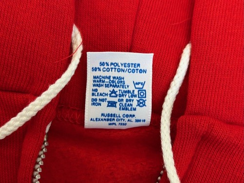 vintage russell athletic zip hoodie sweatshirt youth size medium NOS NWT 80s - Picture 6 of 8