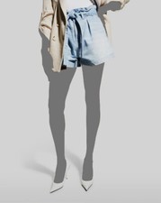 268 Veronica Beard Jeans Women's Blue Nori Paperbag Denim Shorts Size 30