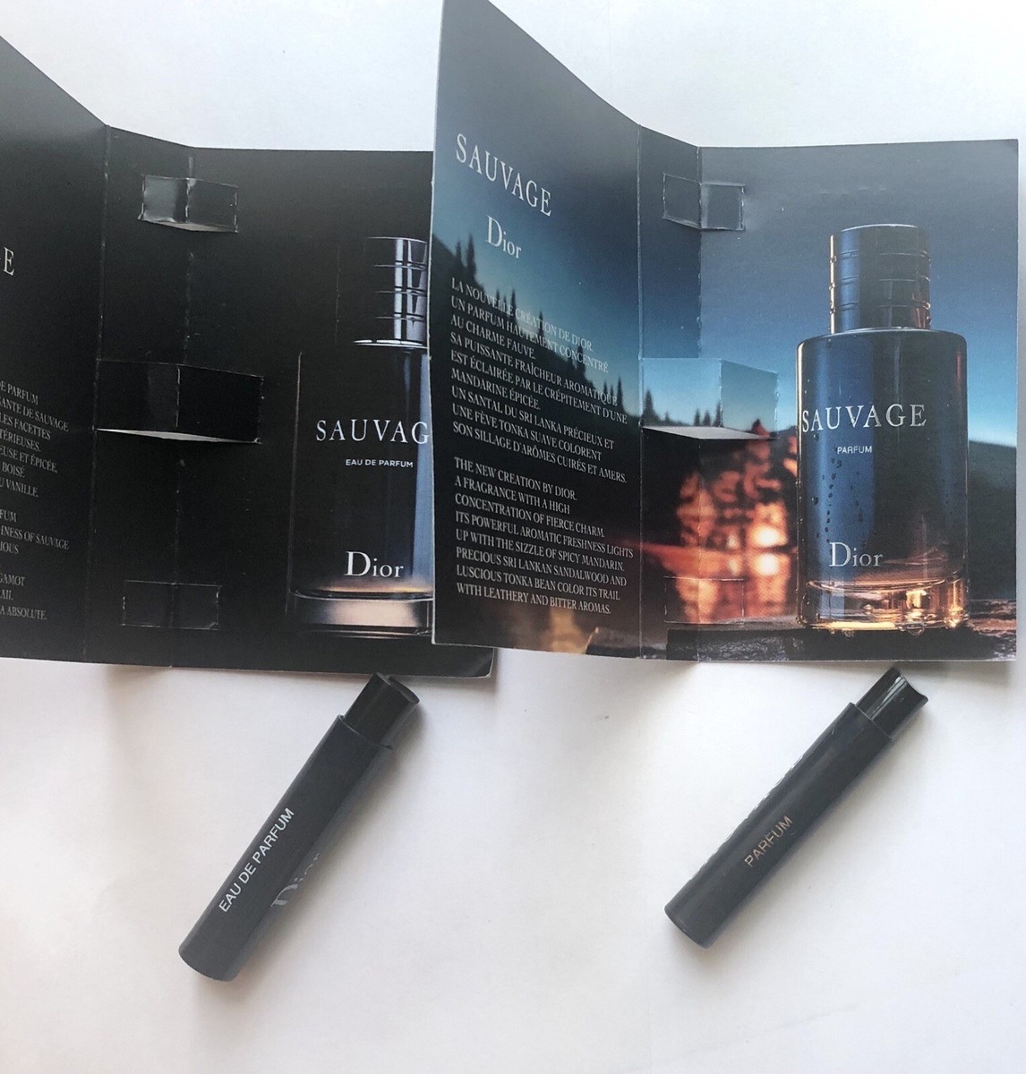 Lot of 2 Dior Sauvage Men Sample set EDP Parfum 0.03oz / 1ml Each