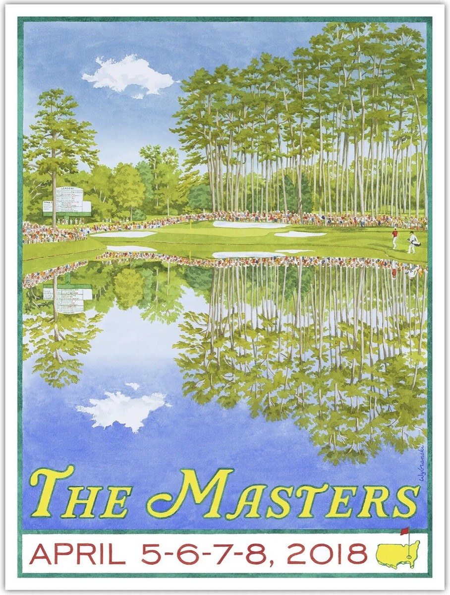 Official 2018 Masters Tournament Augusta National Golf Club Poster