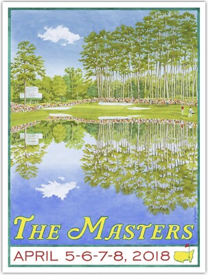 Official 2018 Masters Tournament Augusta National Golf Club Poster Patrick Reed