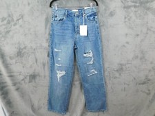 KanCan Jeans Womens 28 Wide Leg Distressed High Rise Denim 100 Cotton 90s