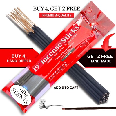 Incense Sticks 19'' XL Jumbo 30 Pack Hand Dipped Extra Long Wholesale