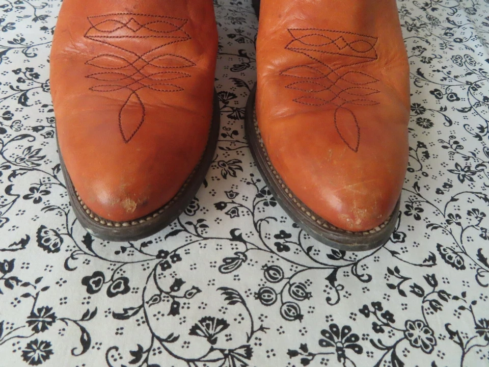 De colección Levi’s Rojo Perro Naranja Tab Western Botas de Vaquero Para Hombre Talla 10 Marrón Liso Foto 3 de 4