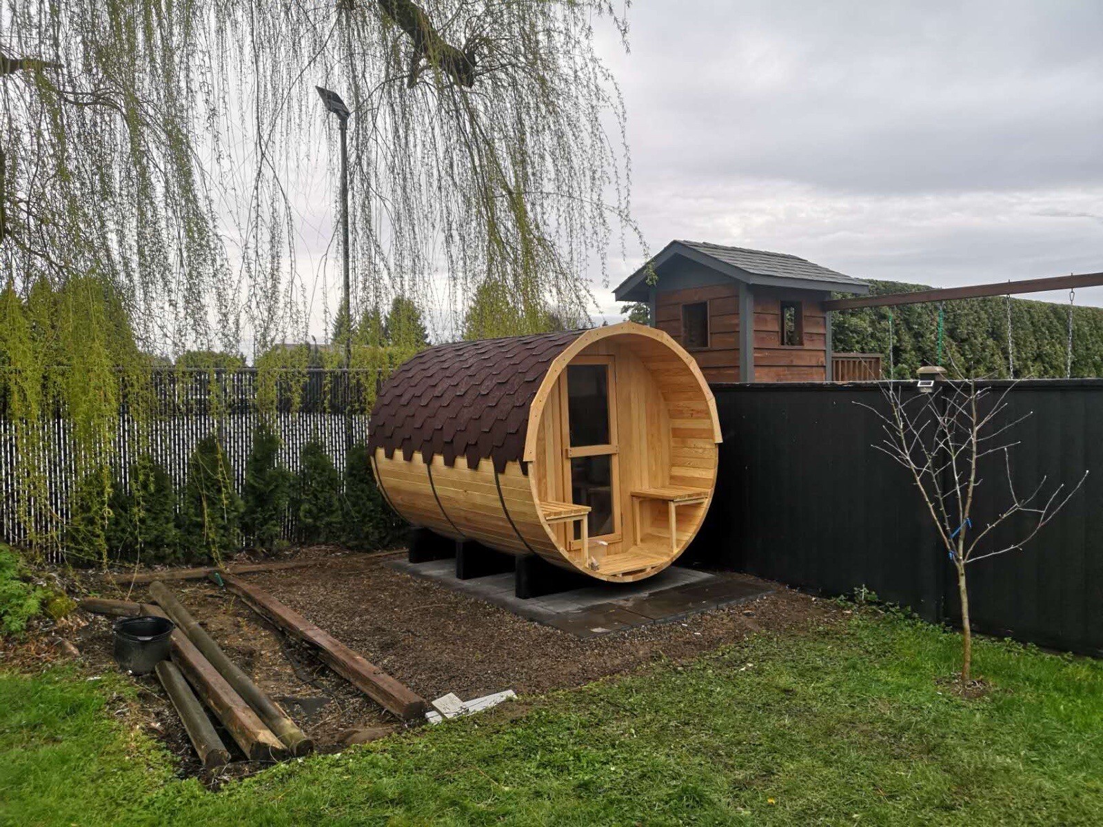 Barrel Sauna With HARVIA sauna stove） eBay