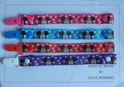 HANDMADE HANDGEMACHTE FIGUR - SCHNULLERCLIPS - MICKEY MOUSE UND MINNIE MOUSE