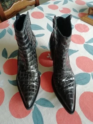 Bottines Noir Pointure 39 Marque DONNAPIÙ Femme Occasion - Photo 1/4