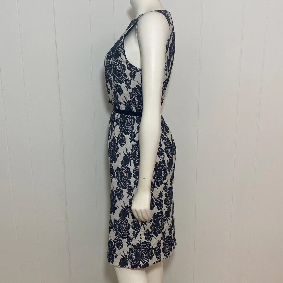 Vestido Helen Wang Para Mujer 6 Gris Negro Floral Arrugado Sin Mangas Cremallera Abertura Funda Foto 4 de 4