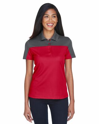 Core 365 Womens Colorblock Dri-Fit Polo Shirt Antimicrobial UV Protect CE101W
