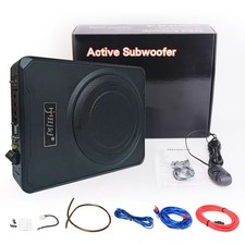 8'' Ultradünner Auto Untersitz Aktiv Subwoofer Bassbox mit Verstärker + Kabelset