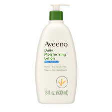 Loción hidratante diaria sin fragancia Aveeno Sheer Hydration con prebiótico O