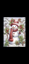Winter Holiday Holly Snowman 5D Diamond Painting Kit New