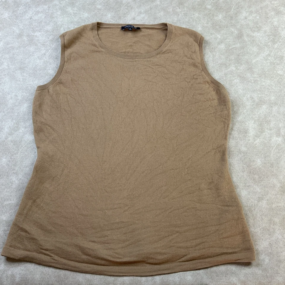 Top Lafayette 148 100 % lana tejido sin mangas capa camisa marrón mujer talla L Foto 3 de 4