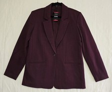 NWT Express Editor Neon Berry Button Boyfriend Blazer Jacket XL