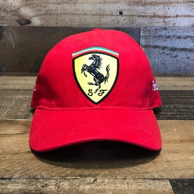 Ferrari Hat Strapback Cap Mens Red Yellow FedEx Official