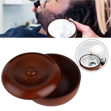 Rubber Wood Shaving Cream Bowl Men Foaming Shaving Bowl with Cover