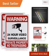 Private Property No Trespassing Signs, 10x7 in Rust-Free Aluminum - 2-Pack