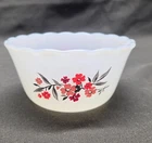 Vintage Fire King Milk Glass 6 oz Primrose Pattern Small Floral Custard Cup Dish