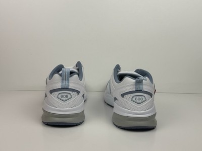 New Balance608 V5 White and Light Blue Leather Walking Shoes Size 9.5 Mens Size 9.5 - New Balance 608v5 White Light Blue W for sale  main image 2