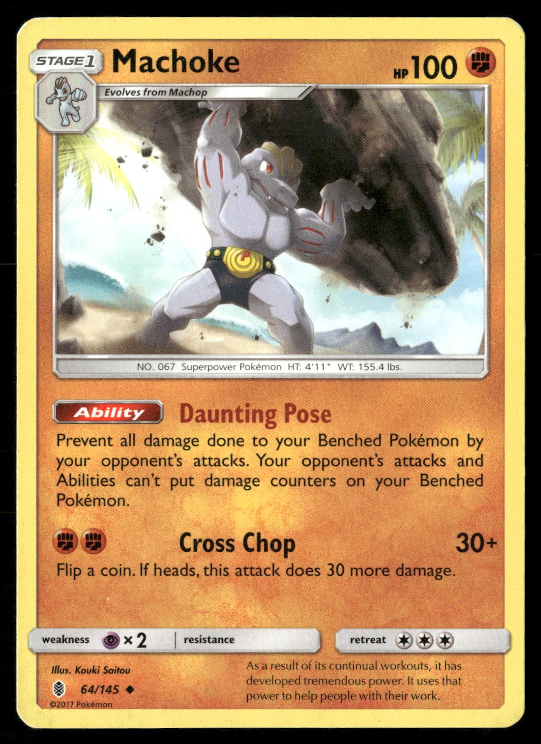 Machoke 64/145 Uncommon Guardians Rising Pokemon Heavily Played