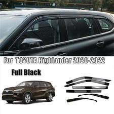 6x For Toyota Highlander 20- 24 Window Visor Vent Shades Sun Rain Guard Black 6x For Toyota Highlander 20- 24 Window Visor Vent Shades Sun Rain Guard Black