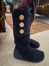 Ugg Knitted Navy Boot Size 8