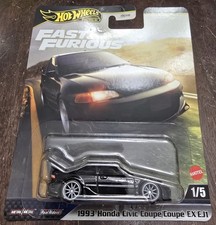 Hot Wheels 2025 Fast  Furious 1993 Honda Civic Coupe EX EJ1 Black 1/5 NEW 