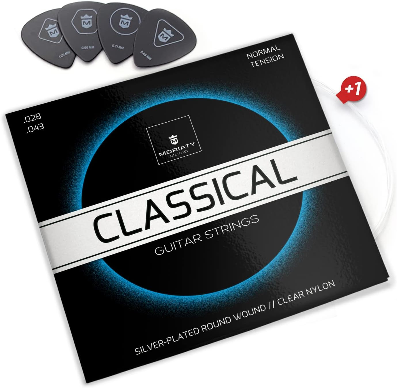 Set di 6 corde in nylon per chitarra classica e acustica