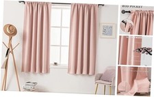 Pink Curtains for Living Room - 63 Inch Length 54"W x 63"L Pack of 2 Blush